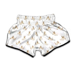 Cartoon Bull Terrier Pattern Print Muay Thai Boxing Shorts