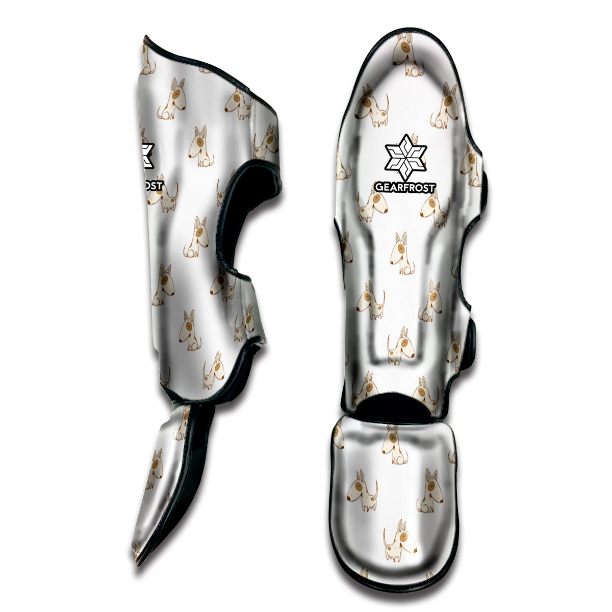Cartoon Bull Terrier Pattern Print Muay Thai Shin Guard