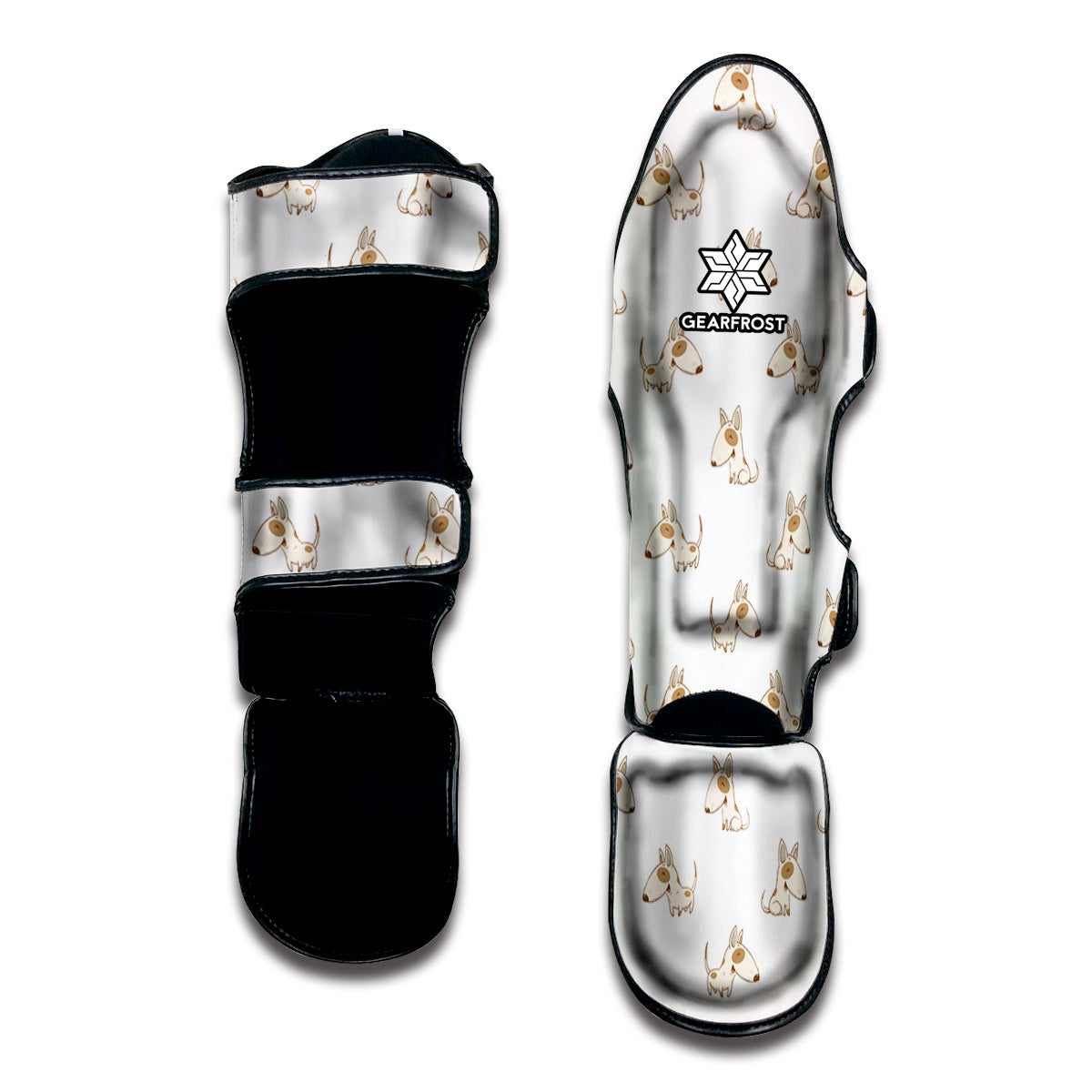 Cartoon Bull Terrier Pattern Print Muay Thai Shin Guard