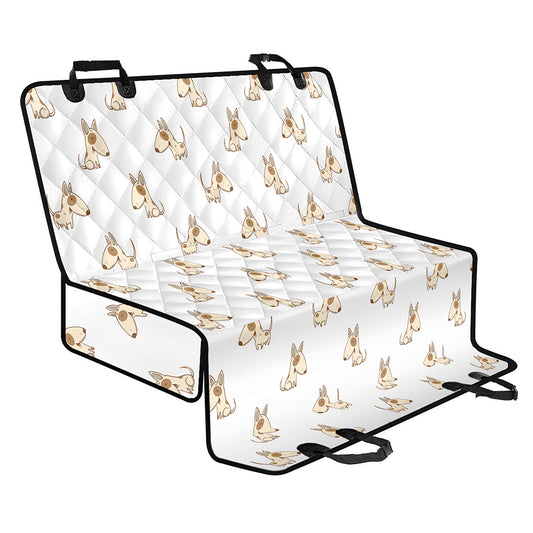 Cartoon Bull Terrier Pattern Print Pet Car Back Seat Cover