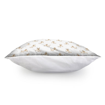 Cartoon Bull Terrier Pattern Print Pillow Cover