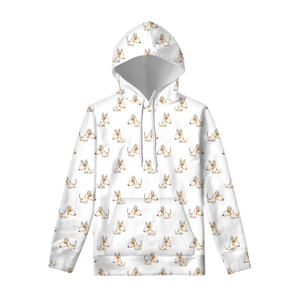 Cartoon Bull Terrier Pattern Print Pullover Hoodie