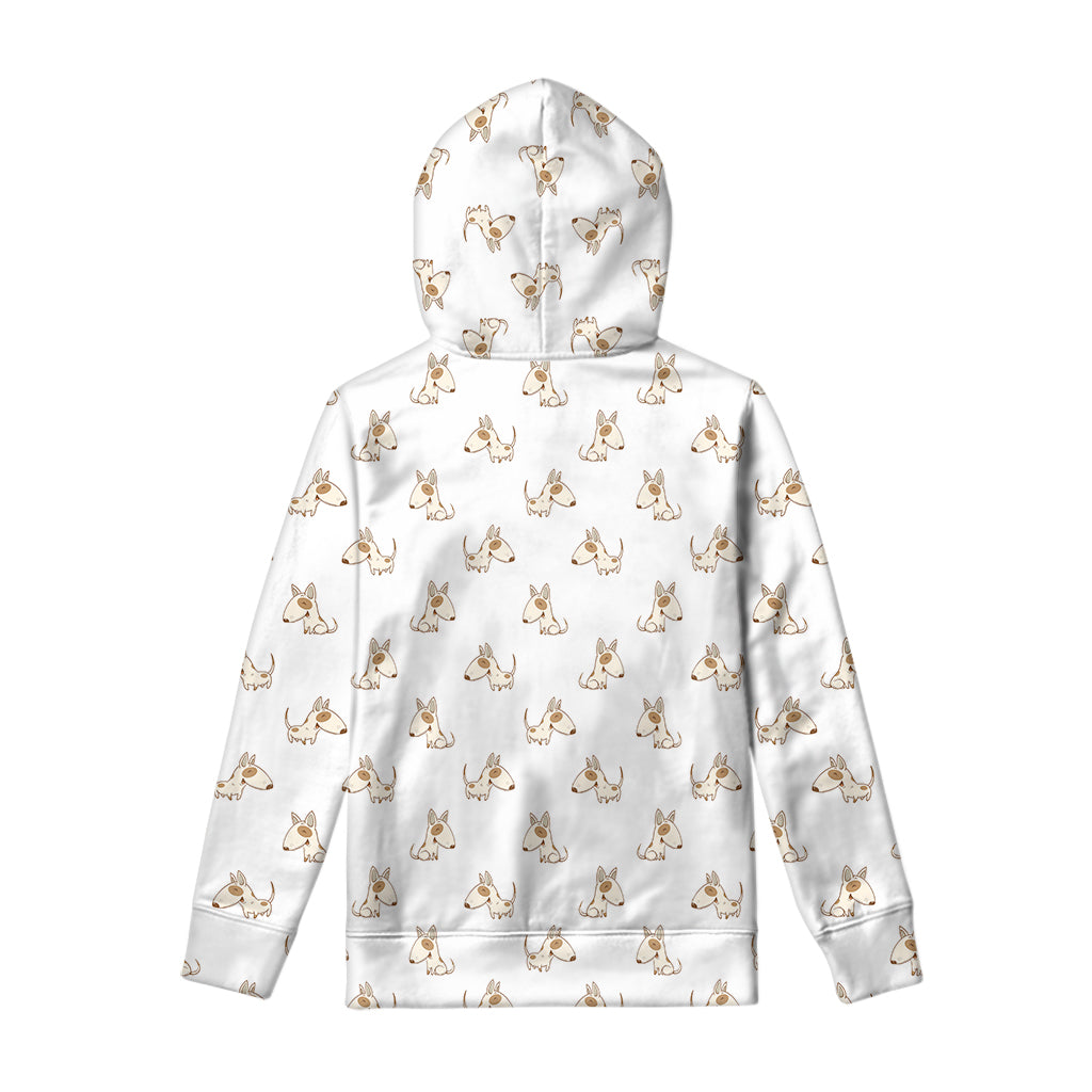 Cartoon Bull Terrier Pattern Print Pullover Hoodie