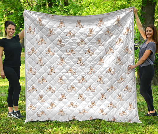 Cartoon Bull Terrier Pattern Print Quilt