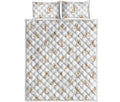 Cartoon Bull Terrier Pattern Print Quilt Bed Set