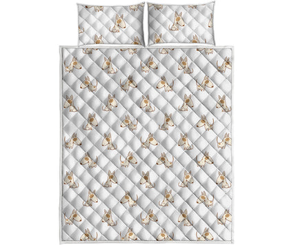 Cartoon Bull Terrier Pattern Print Quilt Bed Set
