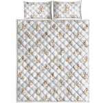 Cartoon Bull Terrier Pattern Print Quilt Bed Set