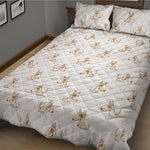 Cartoon Bull Terrier Pattern Print Quilt Bed Set