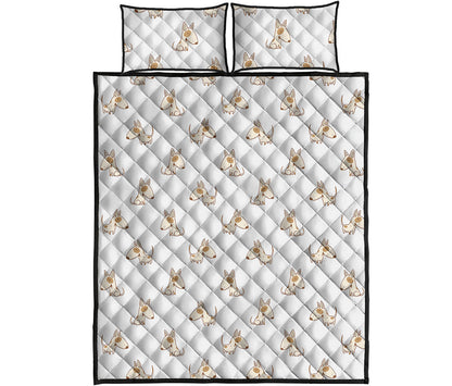 Cartoon Bull Terrier Pattern Print Quilt Bed Set