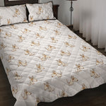 Cartoon Bull Terrier Pattern Print Quilt Bed Set