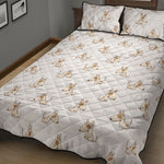 Cartoon Bull Terrier Pattern Print Quilt Bed Set