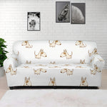 Cartoon Bull Terrier Pattern Print Sofa Cover