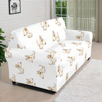 Cartoon Bull Terrier Pattern Print Sofa Cover