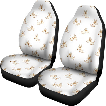 Cartoon Bull Terrier Pattern Print Universal Fit Car Seat Covers