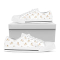 Cartoon Bull Terrier Pattern Print White Low Top Sneakers