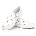 Cartoon Bull Terrier Pattern Print White Slip On Sneakers