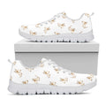 Cartoon Bull Terrier Pattern Print White Running Shoes