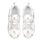 Cartoon Bull Terrier Pattern Print White Sneakers