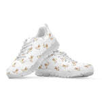 Cartoon Bull Terrier Pattern Print White Sneakers