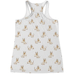 Cartoon Bull Terrier Pattern Print Women's Racerback Tank Top