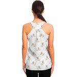 Cartoon Bull Terrier Pattern Print Women's Racerback Tank Top