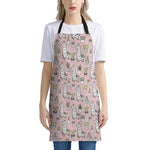 Cartoon Cactus And Llama Pattern Print Apron