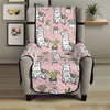 Cartoon Cactus And Llama Pattern Print Armchair Protector