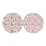 Cartoon Cactus And Llama Pattern Print Car Coasters