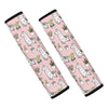 Cartoon Cactus And Llama Pattern Print Car Seat Belt Covers