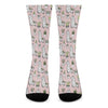 Cartoon Cactus And Llama Pattern Print Crew Socks