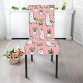 Cartoon Cactus And Llama Pattern Print Dining Chair Slipcover