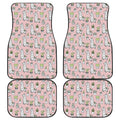 Cartoon Cactus And Llama Pattern Print Front and Back Car Floor Mats