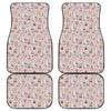 Cartoon Cactus And Llama Pattern Print Front and Back Car Floor Mats