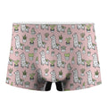 Cartoon Cactus And Llama Pattern Print Men's Boxer Briefs