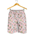 Cartoon Cactus And Llama Pattern Print Men's Shorts