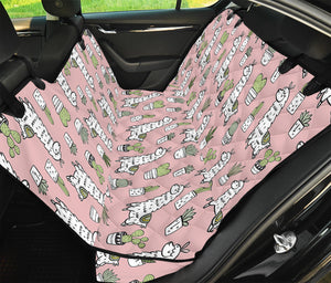 Cartoon Cactus And Llama Pattern Print Pet Car Back Seat Cover