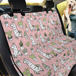 Cartoon Cactus And Llama Pattern Print Pet Car Back Seat Cover