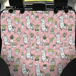 Cartoon Cactus And Llama Pattern Print Pet Car Back Seat Cover