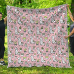 Cartoon Cactus And Llama Pattern Print Quilt