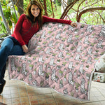 Cartoon Cactus And Llama Pattern Print Quilt