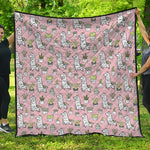 Cartoon Cactus And Llama Pattern Print Quilt