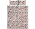 Cartoon Cactus And Llama Pattern Print Quilt Bed Set