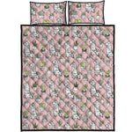 Cartoon Cactus And Llama Pattern Print Quilt Bed Set