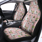Cartoon Cactus And Llama Pattern Print Universal Fit Car Seat Covers