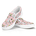 Cartoon Cactus And Llama Pattern Print White Slip On Sneakers