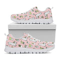 Cartoon Cactus And Llama Pattern Print White Running Shoes