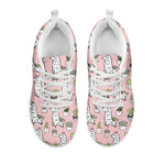 Cartoon Cactus And Llama Pattern Print White Sneakers