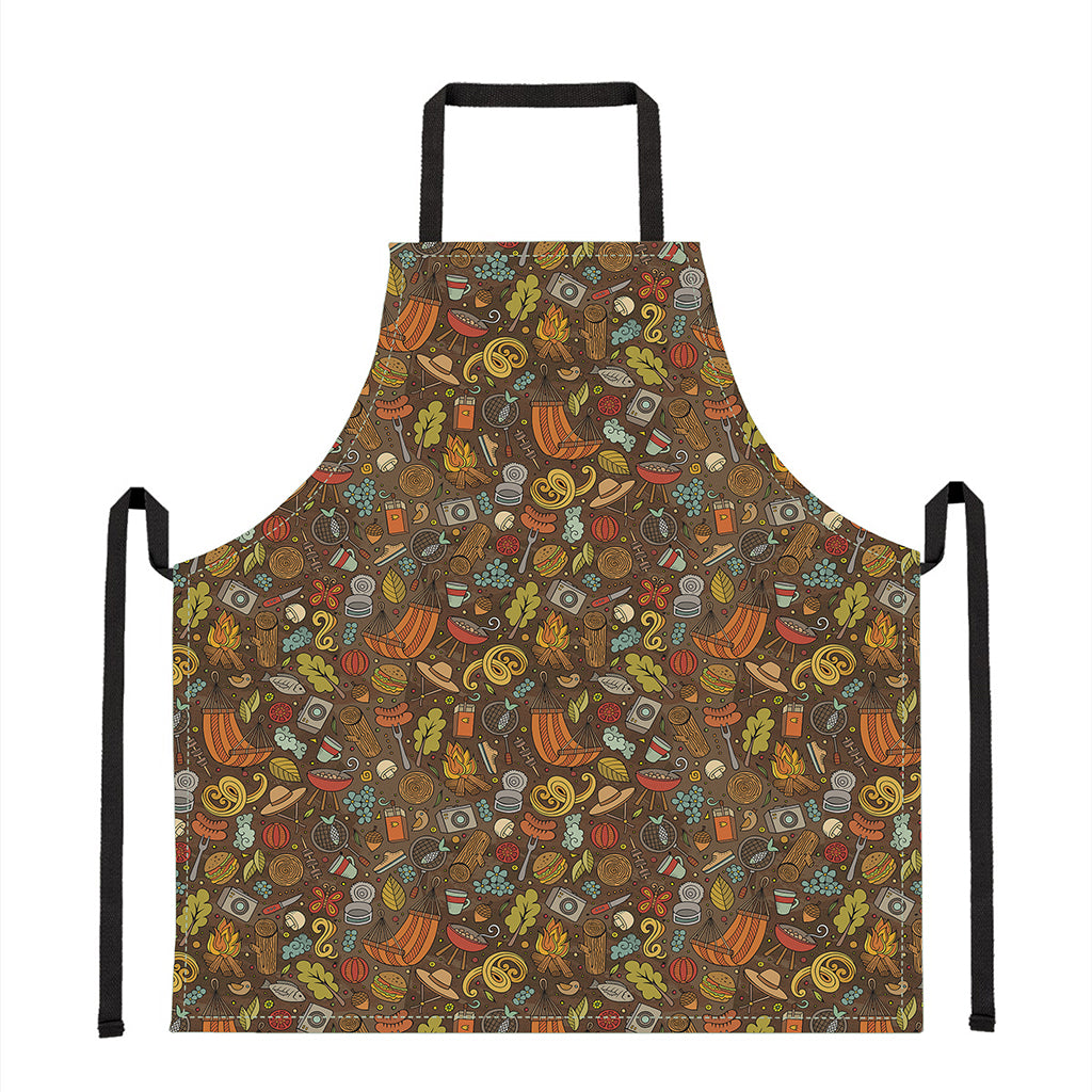 Cartoon Camping Pattern Print Apron