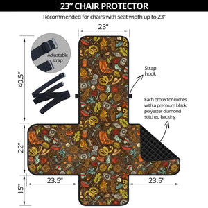 Cartoon Camping Pattern Print Armchair Protector