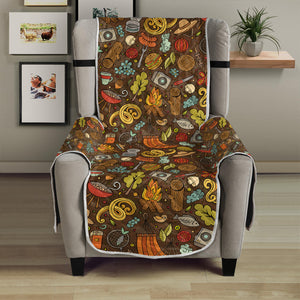 Cartoon Camping Pattern Print Armchair Protector